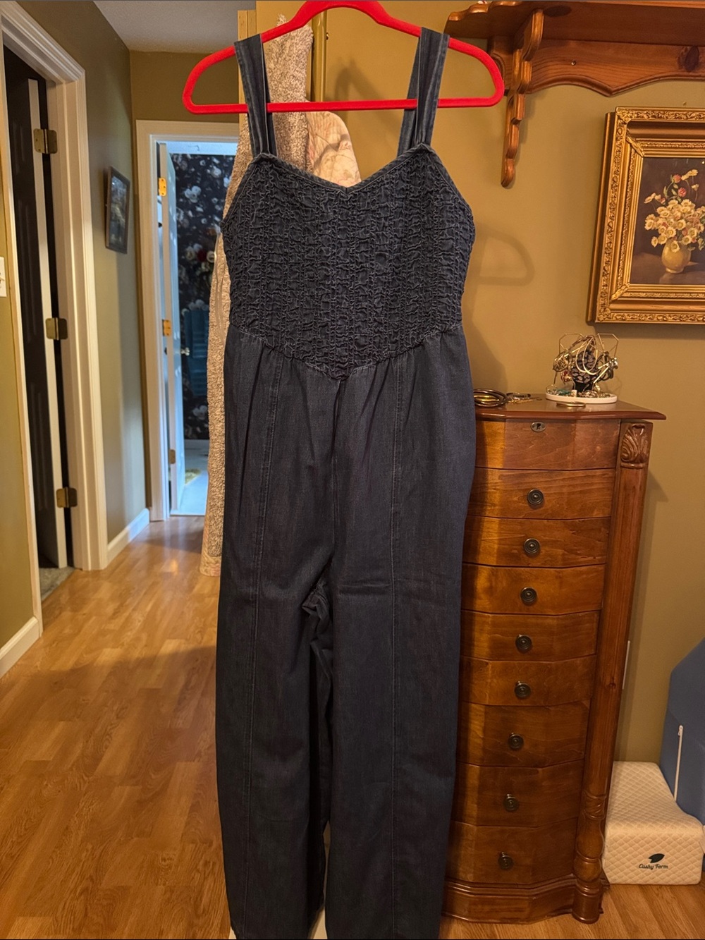 American Eagle Outfitters Dark Blue Denim Jumpsuit